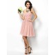 Gorgeous Sweetheart Pleats Sleeveless Short Chiffon Bridesmaid Dresses