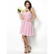 Gorgeous Sweetheart Pleats Sleeveless Short Chiffon Bridesmaid Dresses