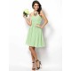 Gorgeous Sweetheart Pleats Sleeveless Short Chiffon Bridesmaid Dresses