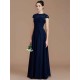 Charming Jewel Short Sleeves Lace Chiffon Bridesmaid Dresses