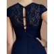 Charming Jewel Short Sleeves Lace Chiffon Bridesmaid Dresses