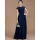 Charming Jewel Short Sleeves Lace Chiffon Bridesmaid Dresses