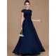 Charming Jewel Short Sleeves Lace Chiffon Bridesmaid Dresses