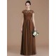 Charming Jewel Short Sleeves Lace Chiffon Bridesmaid Dresses