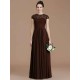 Charming Jewel Short Sleeves Lace Chiffon Bridesmaid Dresses