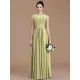 Charming Jewel Short Sleeves Lace Chiffon Bridesmaid Dresses