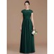 Charming Jewel Short Sleeves Lace Chiffon Bridesmaid Dresses