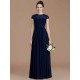 Charming Jewel Short Sleeves Lace Chiffon Bridesmaid Dresses
