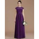 Charming Jewel Short Sleeves Lace Chiffon Bridesmaid Dresses