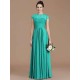 Charming Jewel Short Sleeves Lace Chiffon Bridesmaid Dresses