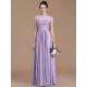 Charming Jewel Short Sleeves Lace Chiffon Bridesmaid Dresses
