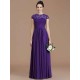 Charming Jewel Short Sleeves Lace Chiffon Bridesmaid Dresses