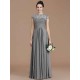 Charming Jewel Short Sleeves Lace Chiffon Bridesmaid Dresses