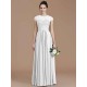 Charming Jewel Short Sleeves Lace Chiffon Bridesmaid Dresses