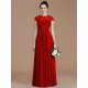 Charming Jewel Short Sleeves Lace Chiffon Bridesmaid Dresses