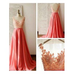 Charming Sleeveless Sweetheart Lace Chiffon Bridesmaid Dresses
