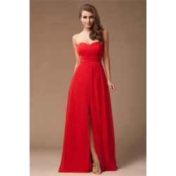 Gorgeous Sweetheart Sleeveless Long Ruffles Chiffon Bridesmaid Dresses