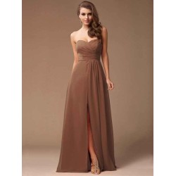 Gorgeous Sweetheart Sleeveless Long Ruffles Chiffon Bridesmaid Dresses
