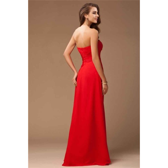 Gorgeous Sweetheart Sleeveless Long Ruffles Chiffon Bridesmaid Dresses