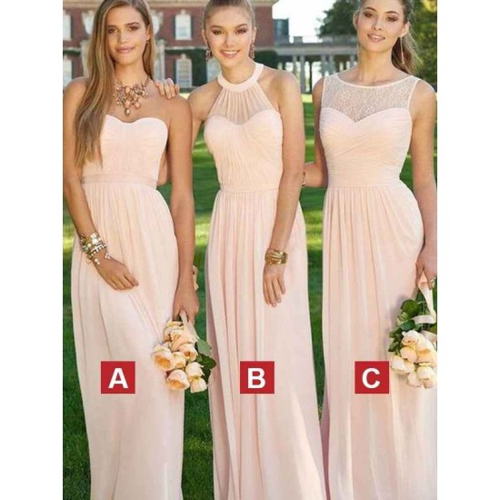 Charming Sleeveless Ruched Chiffon Bridesmaid Dresses