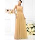 Charming Strapless Pleats Sleeveless Long Chiffon Bridesmaid Dresses