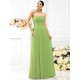 Charming Strapless Pleats Sleeveless Long Chiffon Bridesmaid Dresses