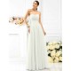 Charming Strapless Pleats Sleeveless Long Chiffon Bridesmaid Dresses
