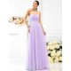 Charming Strapless Pleats Sleeveless Long Chiffon Bridesmaid Dresses