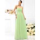 Charming Strapless Pleats Sleeveless Long Chiffon Bridesmaid Dresses