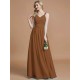 V-Neck Elegant Chiffon Sleeveless Bridesmaid Dresses