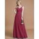 V-Neck Elegant Chiffon Sleeveless Bridesmaid Dresses