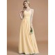V-Neck Elegant Chiffon Sleeveless Bridesmaid Dresses