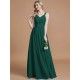 V-Neck Elegant Chiffon Sleeveless Bridesmaid Dresses