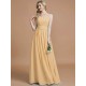 V-Neck Elegant Chiffon Sleeveless Bridesmaid Dresses