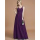 V-Neck Elegant Chiffon Sleeveless Bridesmaid Dresses