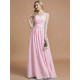 V-Neck Elegant Chiffon Sleeveless Bridesmaid Dresses