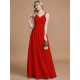 V-Neck Elegant Chiffon Sleeveless Bridesmaid Dresses