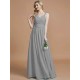 V-Neck Elegant Chiffon Sleeveless Bridesmaid Dresses