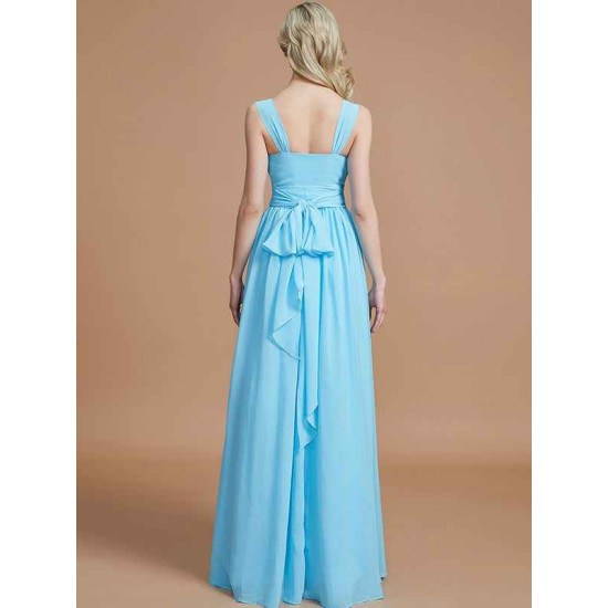 V-Neck Elegant Chiffon Sleeveless Bridesmaid Dresses