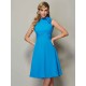 Charming High Neck Sleeveless Pleats Short Chiffon Bridesmaid Dresses