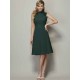 Charming High Neck Sleeveless Pleats Short Chiffon Bridesmaid Dresses