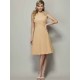 Charming High Neck Sleeveless Pleats Short Chiffon Bridesmaid Dresses