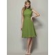 Charming High Neck Sleeveless Pleats Short Chiffon Bridesmaid Dresses