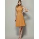 Charming High Neck Sleeveless Pleats Short Chiffon Bridesmaid Dresses