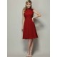 Charming High Neck Sleeveless Pleats Short Chiffon Bridesmaid Dresses