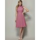 Charming High Neck Sleeveless Pleats Short Chiffon Bridesmaid Dresses