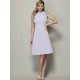Charming High Neck Sleeveless Pleats Short Chiffon Bridesmaid Dresses