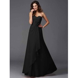 Gorgeous Sweetheart Hand-Made Flower Sleeveless Long Chiffon Bridesmaid Dresses