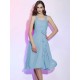 Charming Straps Sleeveless Pleats Applique Short Chiffon Bridesmaid Dresses