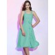 Charming Straps Sleeveless Pleats Applique Short Chiffon Bridesmaid Dresses